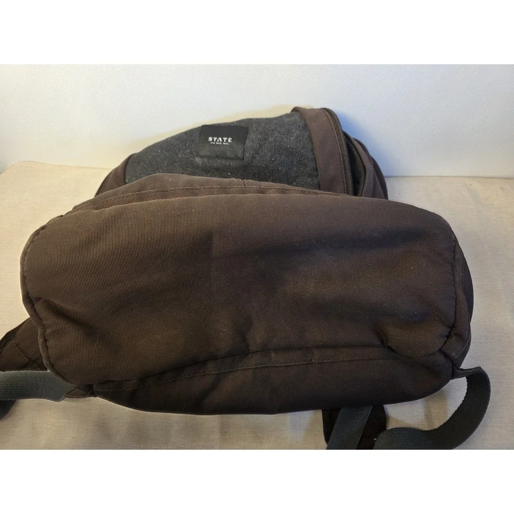State Backback Evans Double Pocket Limited Edition Brown Gray Adult Size Laptop